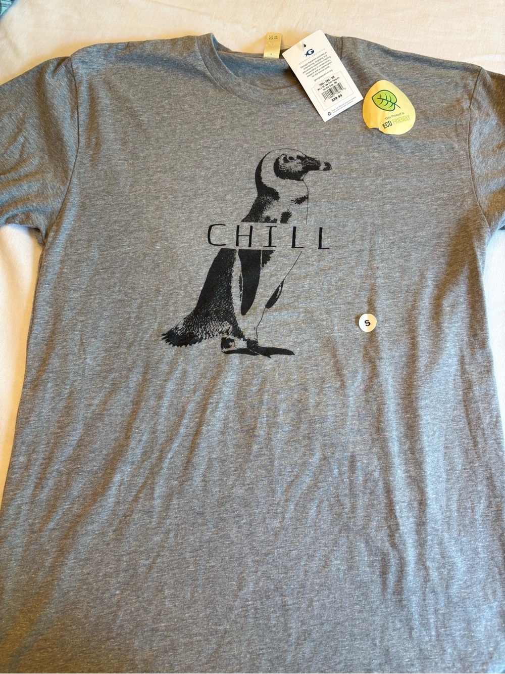 Next Level Apparel Gray Tee with Green Tag